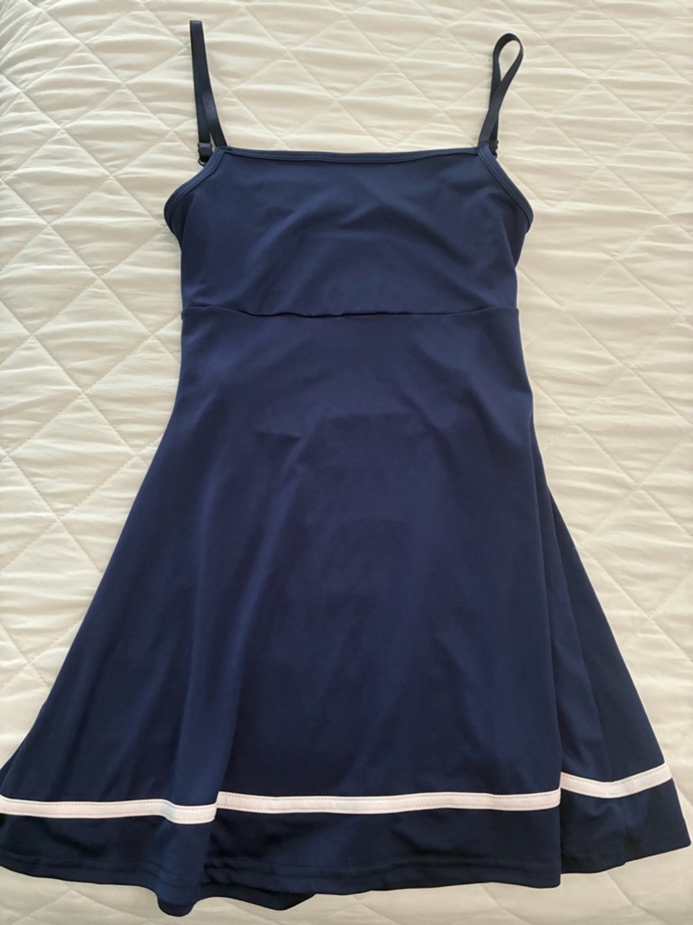 Athletic Navy Dress with Contrast Trim